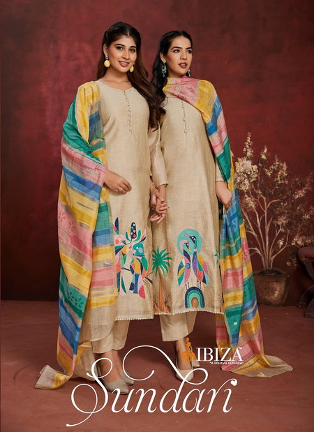 Sundari By Ibiza Orgenic Sen Silk Designer Salwar Suits Suppliers In India